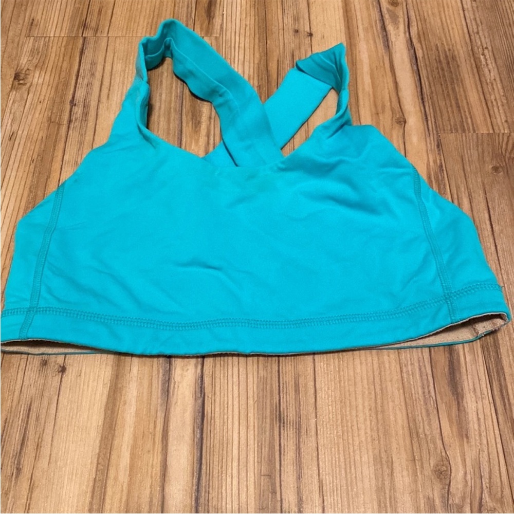Teal lululemon sports bra no padding size small